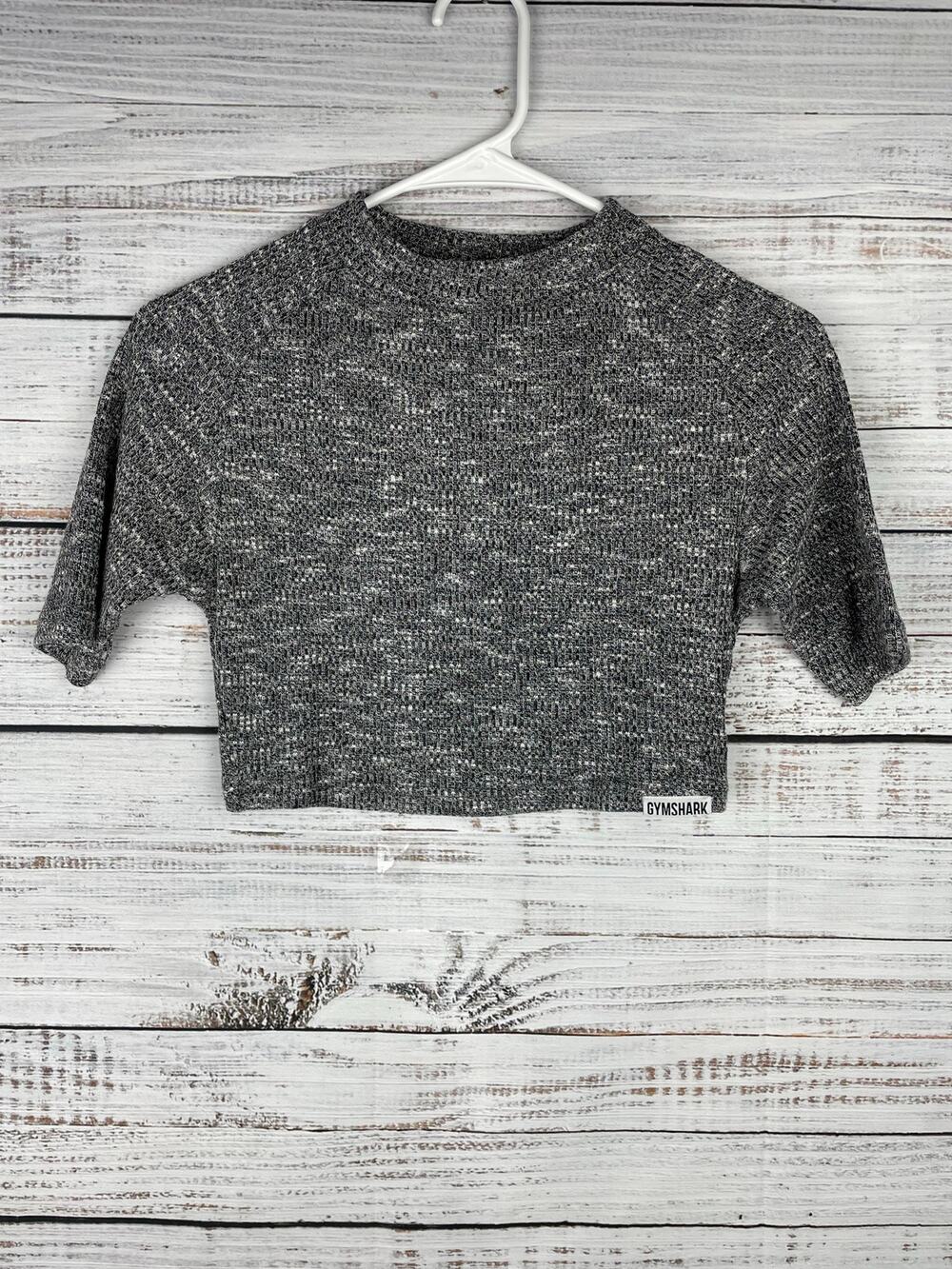 Gymshark Women's Charcoal Gray Slounge Crop Top Small Lounge Athleisure Workout